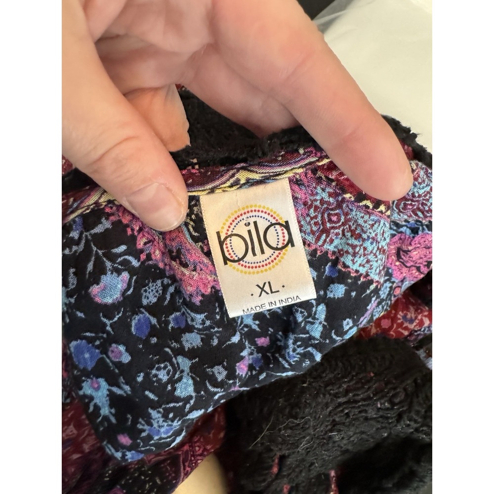 Bila Cold Shoulder XL Floral Crochet Shoulder Trim Bell Sleeve Boho Festival - Picture 7 of 10